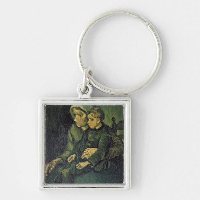 Chaveiro Mãe de Vincent van Gogh | e criança, 1885 (Frente)