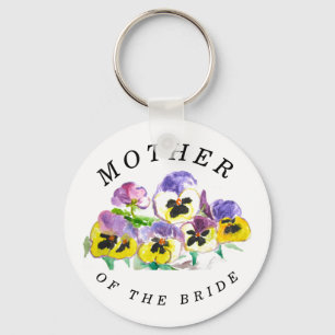 Chaveiro Mãe do Casamento vintage Floral dos Pansies Noivos