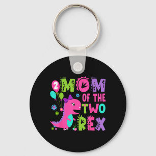 Chaveiro Mãe Dos Dois Rex 2º Aniversário Menino Dinossauro