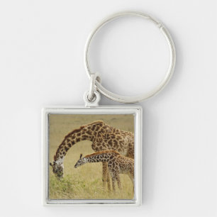 Chaveiro Mãe e bebê Girafa Masai, Giraffa