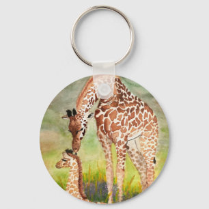 Chaveiro Mãe e Bebê Girafas
