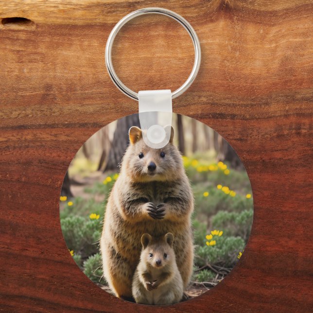 Chaveiro Mãe E Bebê Quokka, Keyring (Frente)