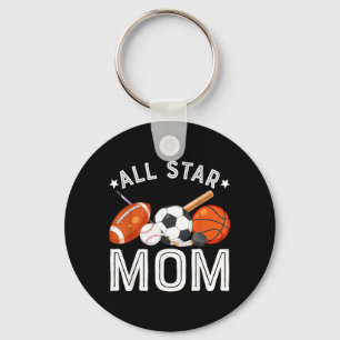 Chaveiro Mãe Estrela Do Menino De Aniversário Basquete Fute
