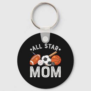 Chaveiro Mãe Estrela do Menino de Aniversário Sketll Futebo