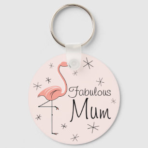 chaveiro 'Mãe fabulosa' rosa de Flamingo