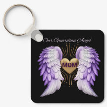 Mãe Guardian Angel com Asas e um Coração Ouro