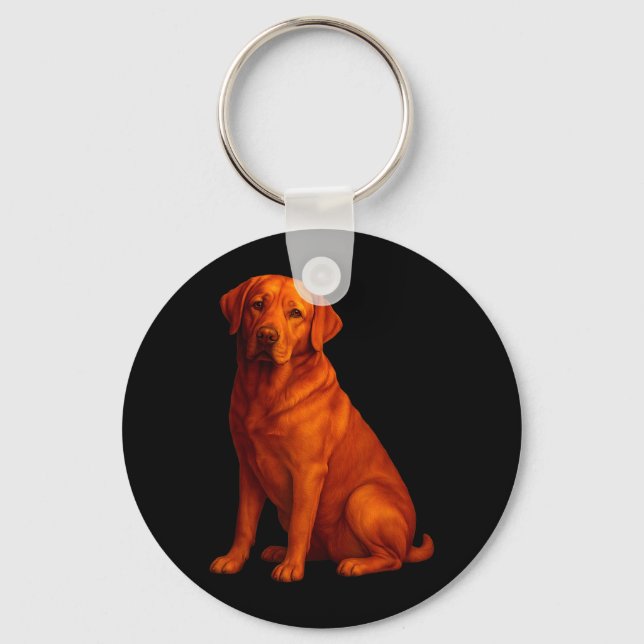 Chaveiro Mãe Lab Vermelha e Pai Labrador Cachorro (Frente)