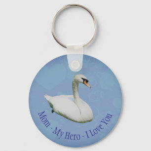 Chaveiro Mãe Meu Herói Eu Te Amo Cisne Real
