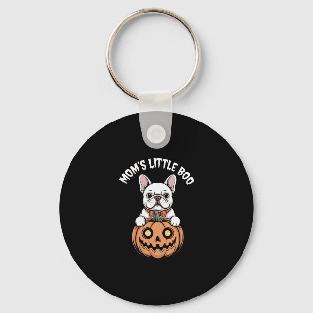 Chaveiro Mãe Pequeno Boo Francês Bulldog Hallowen (Frente)