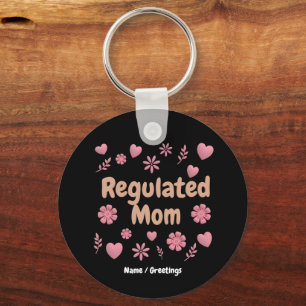 Chaveiro Mãe Regulada 3D Floral Cor-de-Rosa Estética do Cor