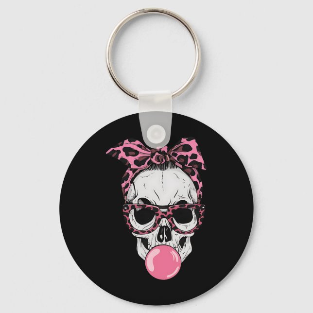 Chaveiro Mãe Skull Bublegum Lazy Halloween Costume Lepard (Frente)
