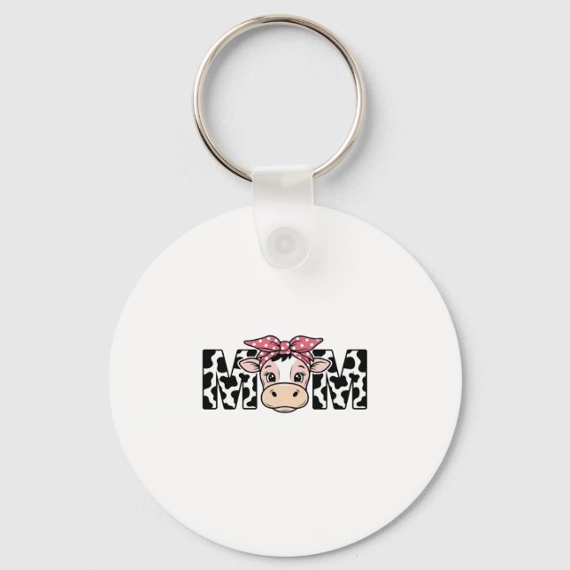 Chaveiro Mãe Vaca Fofa com Laço Design Gráfico_1 (Frente)