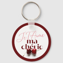Chaveiro Mães Cherie French Romance Red Pink Cherry Hearts