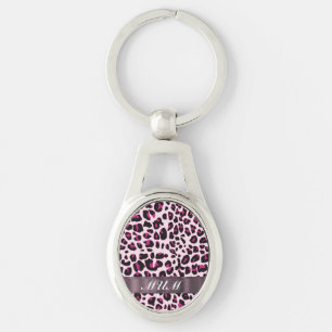 Chaveiro Mães personalizadas de impressão leopardo rosa