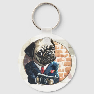 Chaveiro Mafioso Pugsy Beigel por Mudge Studios