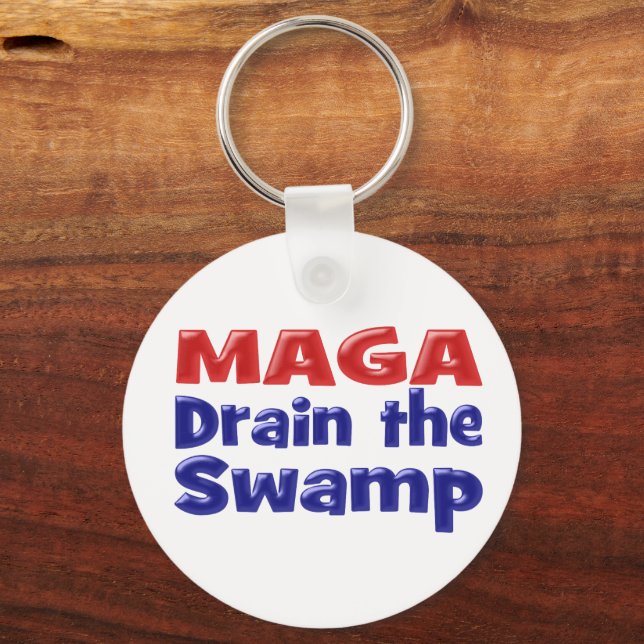 Chaveiro MAGA Drain the Swamp with red blue text (Frente)