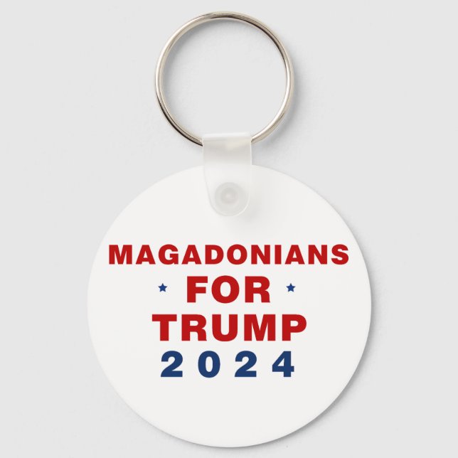 Chaveiro Magadonianos Para Trump 2024 Red Blue (Frente)