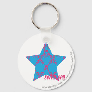 Chaveiro Magenta-Aqua 2 do damasco