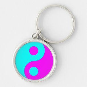 Chaveiro Magenta e Aqua Yin Yang
