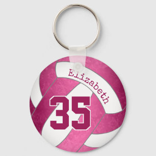 Chaveiro magenta-rosa personalizado voleibol feminino