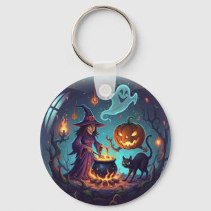 Chaveiro Magia da Noite de Halloween da Bruxa