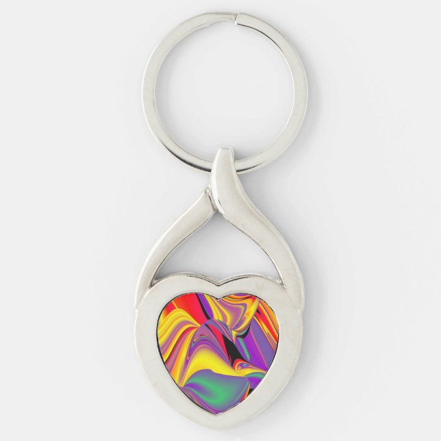 Chaveiro Magia das cores, Abstrato 3D Rainbowart (Frente)