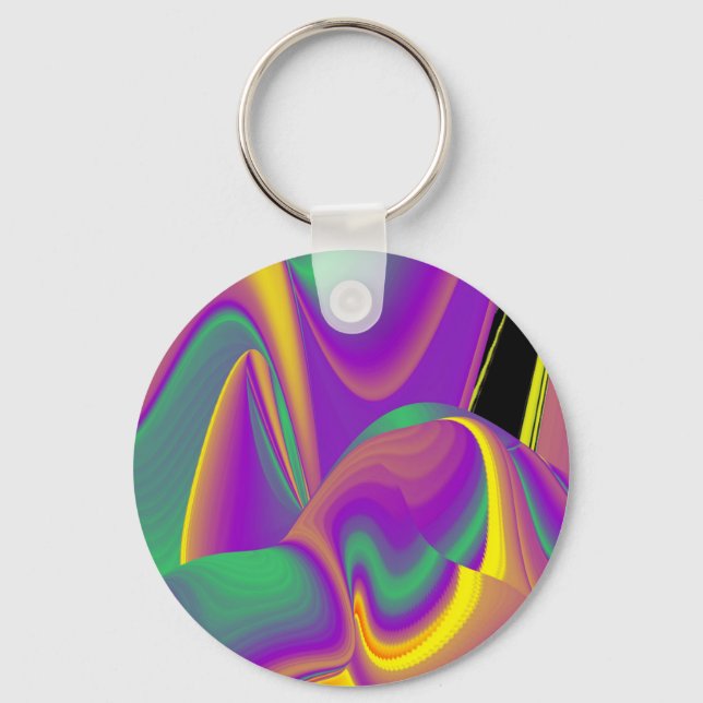 Chaveiro Magia das cores, Abstrato 3D Rainbowart (Frente)