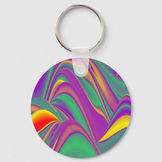 Chaveiro Magia das cores, Abstrato 3D Rainbowart (Frente)