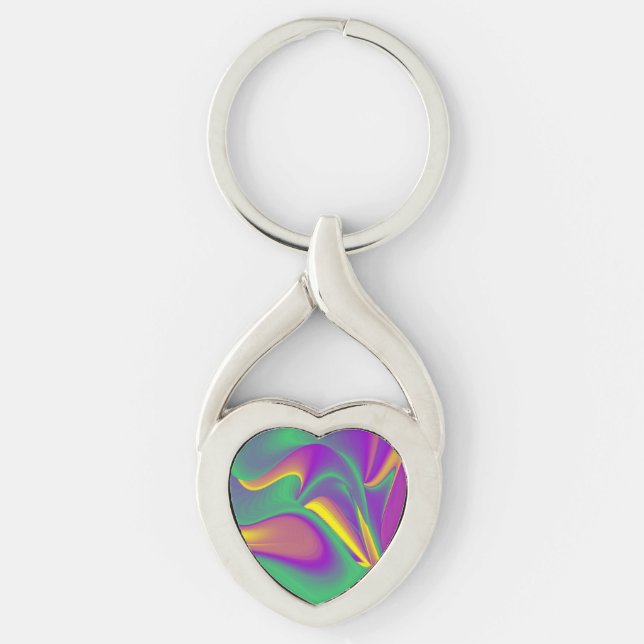 Chaveiro Magia das cores, Abstrato 3D Rainbowart (Frente)