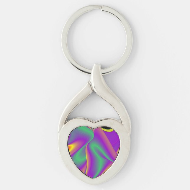 Chaveiro Magia das cores, Abstrato 3D Rainbowart (Frente)