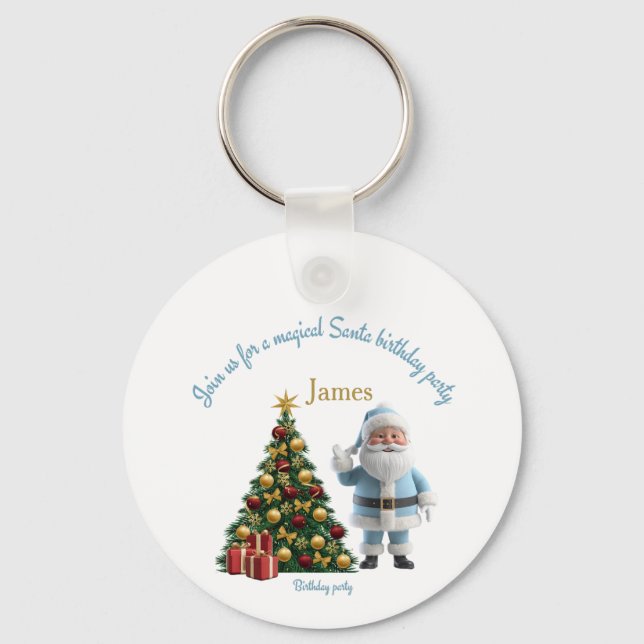 Chaveiro Magical Santa Birthday Invitation  (Frente)