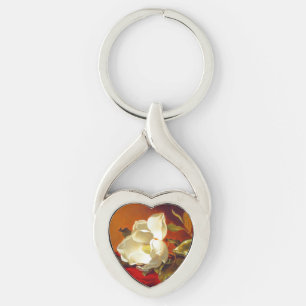 Chaveiro Magnólia sobre Veludo Vermelho Martin Johnson Head