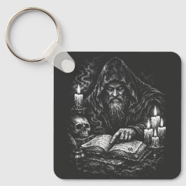 Chaveiro Mago Estudando o Grimório — por BurnsInHell
