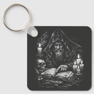 Chaveiro Mago Estudando o Grimório — por BurnsInHell