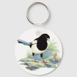 Chaveiro Magpie - Ave Aquarela