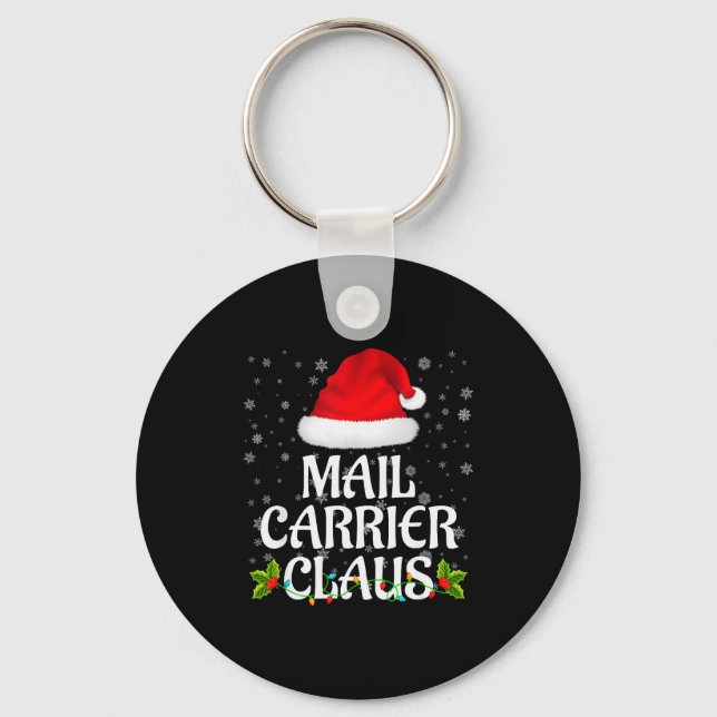 Chaveiro Mail Carrier Claus Christmas Lights Pajama Family  (Frente)
