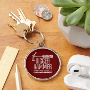 Chaveiro Maior Hammer Handyman Services White Gfx Red BG