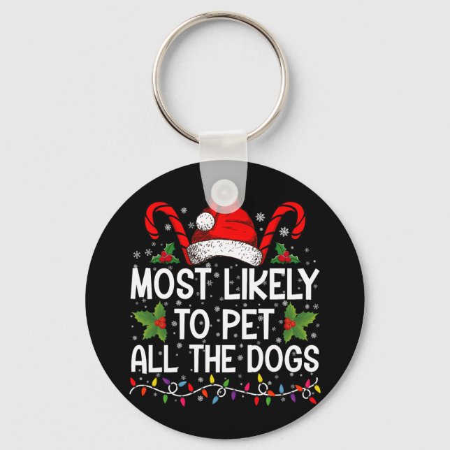 Chaveiro Mais Propenso a Acariciar Todos os Cães Natal Dive (Frente)