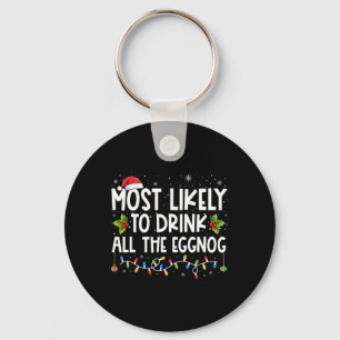 Chaveiro Mais Propenso a Beber Todo o Eggnog Natal Eggnog