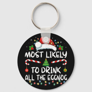 Chaveiro Mais Propenso a Beber Todo o Eggnog Natal Eggnog