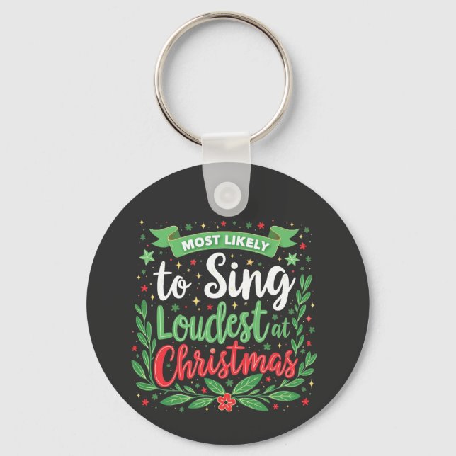 Chaveiro Mais Propenso a Cantar Mais Alto no Natal (Frente)