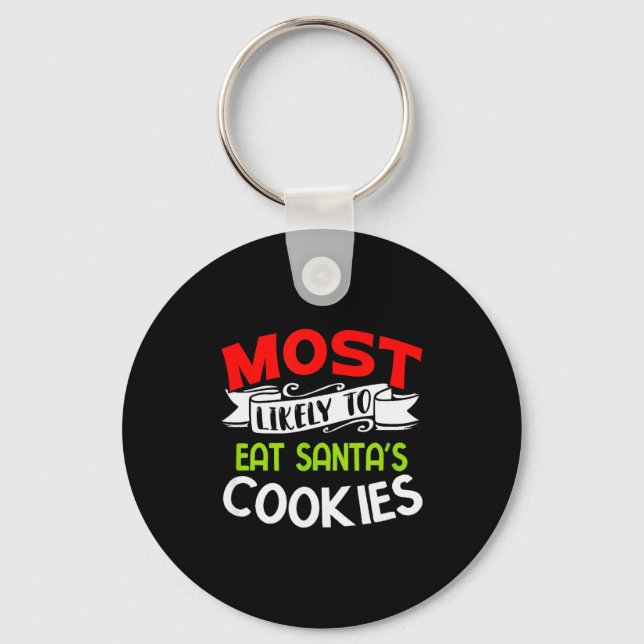 Chaveiro Mais Propenso a Comer os Biscoitos do Papai Noel F (Frente)