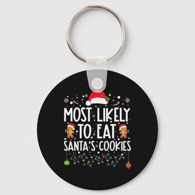 Chaveiro Mais Propenso a Comer os Biscoitos do Papai Noel J (Frente)
