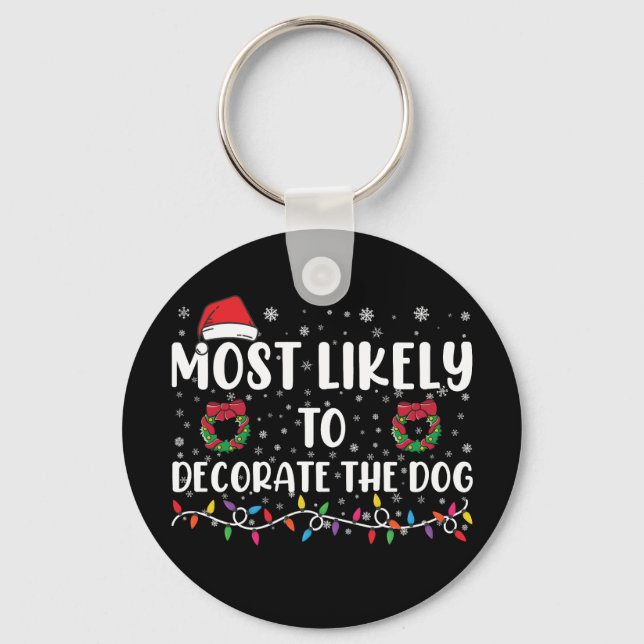Chaveiro Mais Propenso a Decorar o Cachorro com Natal Combi (Frente)