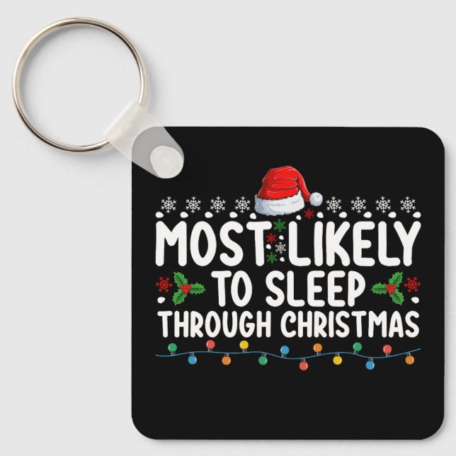 Chaveiro Mais Propenso a Dormir Durante o Feriado de Natal (Frente)