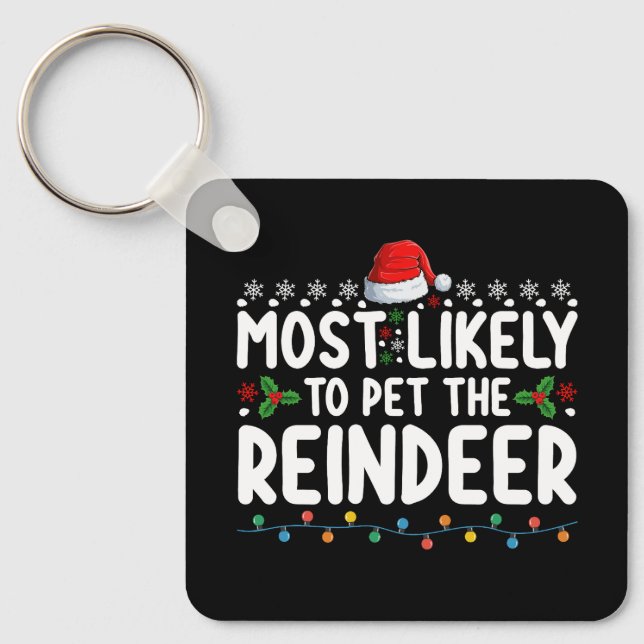 Chaveiro Mais Propenso a Fazer Festas no Renas no Natal (Frente)
