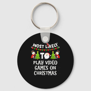 Chaveiro Mais Propenso a Jogar Video Games Natal Divertido