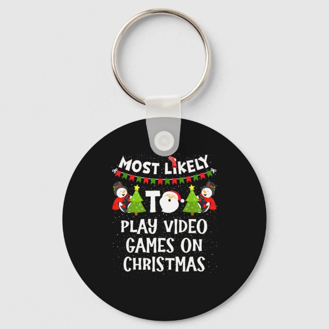 Chaveiro Mais Propenso a Jogar Video Games Natal Divertido  (Frente)