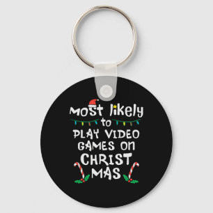 Chaveiro Mais Provável Jogar Vídeo Jogo Natal Família Xmas