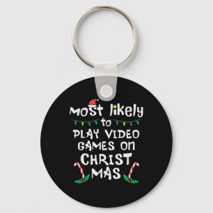 Chaveiro Mais Provável Jogar Vídeo Jogo Natal Família Xmas
